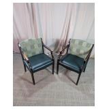 Vintage Armchairs w/Geometric Pattern Duo