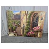 European Village Scene Large Canvas Oil Painting