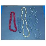 Vintage Beaded & Cowrie Shell Necklace Lot