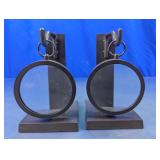 Matte Black Hanging Magnifying Glass Bookends
