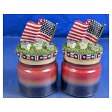 Patriotic Layered Candle Jars Decor