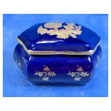 Vintage Cobalt Blue Trinket Box