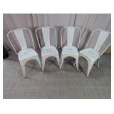White Metal Dining Chair Set
