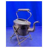 Metal Decorative Kettle and Stand