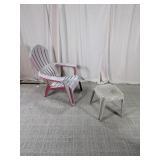 Outdoor Resin Adirondack Chair and Side Table Set