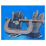Vintage C-Clamp & Mechanix Wear Gloves Lot