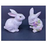 Pair of Glass Bunny Rabbit Figurines