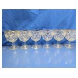 Gold Rim Etched Wine Glass Set