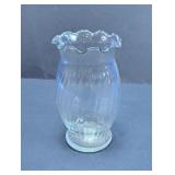 Clear Glass Scalloped Rim Vase