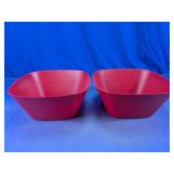 Red Square Plastic Serving Bowls