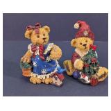Holiday Teddy Bear Wood Figurine Set