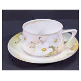 Vintage Floral Porcelain Teacup & Saucer Set