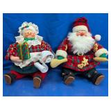 Mr. & Mrs. Santa Stuffed Sitter Doll Set