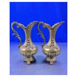 Decorative Metal Vase Pair