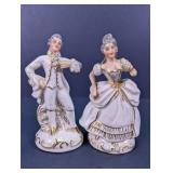 Vintage Baroque Style Porcelain Courting Pair