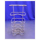 Wall-Mounted Silver Metal 6-Tier Pan Organizer