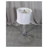 Stacked Crystal & Chrome Table Lamp