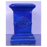 Blue Glass Pedestal Display Stand
