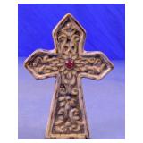 Ornate Standing Cross with Red Rhinestone