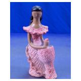 Mexican Spongeware Lady with Mortar Figurine