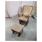 Wooden Glider Rocker Chair and Ottoman Set