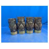 Amber Glass Vase Decor Set