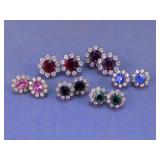 Assorted Rhinestone Floral Stud Earrings