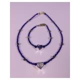 Blue Beaded Jewelry Set