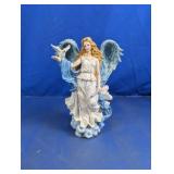 Angel Figurine with Dove and Glitter Accents