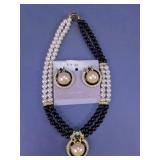 Pearl Style Necklace & Earring Set