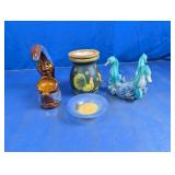 Oil Burners & Seahorse Figurine Lot