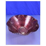 Cranberry Glass Ruffled Bowl