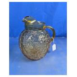 Amber Textured Glass Pitcher