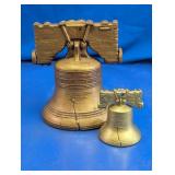 Vintage Style Liberty Bell Figurines Duo