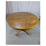 Vintage Round Oak Pedestal Dining Table