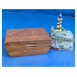 Wooden Keepsake Box & Lighthouse Trinket Box