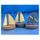 Rustic Wooden Sailboat Ornaments