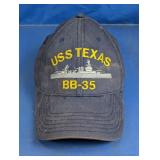 USS Texas BB-35 Embroidered Navy Blue Ball Cap