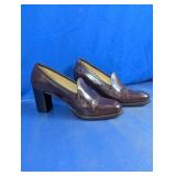Vintage Nine West Leather Heeled Loafers