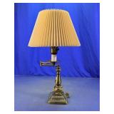 Brass Swing Arm Table Lamp with Shade