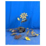 Handcrafted Scrap Metal Flower Sculpture