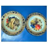 Vintage 3D Fruit Ceramic Wall Plates