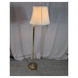 Brass Swing-Arm Floor Lamp with Shade