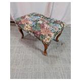 Floral Tapestry Upholstered Ottoman