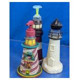 Vintage Lighthouse Soap Dispenser & Decor Trio