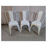 White Industrial Tolix-Style Metal Chairs