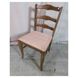 Wood Ladderback Chair with Upholstered Seat