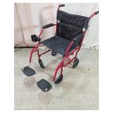 Medline Red Folding Transport Wheelchair