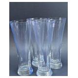Tall Clear Glass Pilsner Glasses Lot