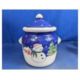 Ceramic Snowman Lidded Cookie Jar